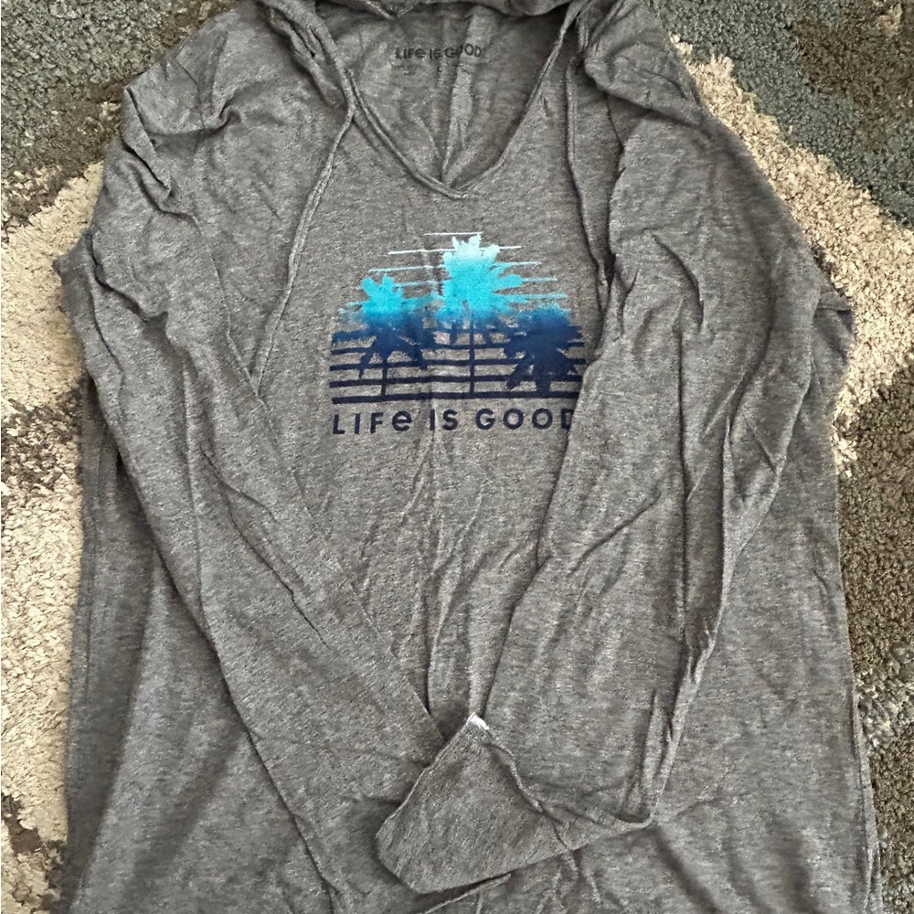 Life is Good t-shirt hoodie, women size large